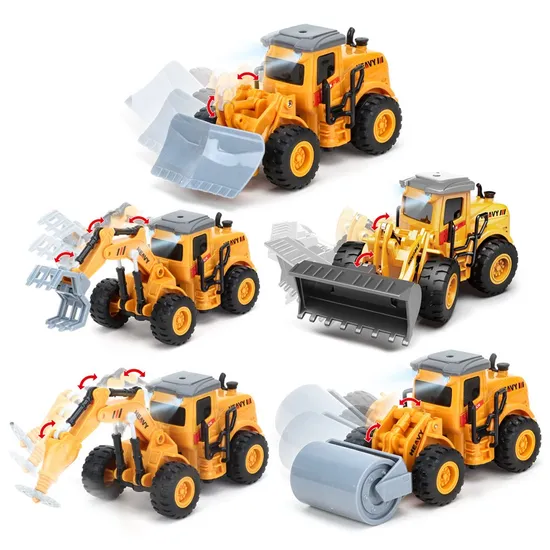 4 CH Remote Control Truck with Headlight Mini Radio Control Car Excavator Stunt Car Remote Control Car Children RC Car Toy Construction Vehicle Toy Plastic Toy