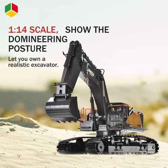 QS Toys Wholesale RC Excavator Remote Control Car 1: 14 Scale Car 2.4GHz 22 Channel for Man Gifts Collect Luxury Half Diecast Alloy Metal Simulation Model Toys