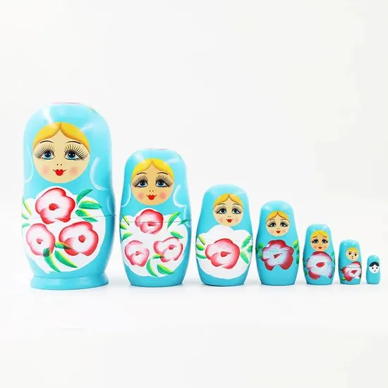 Wholesales Custom Russian Doll Matryoshka Promotion Toy Traditional Hand Painted Wooden Russian Nesting Doll for Gift