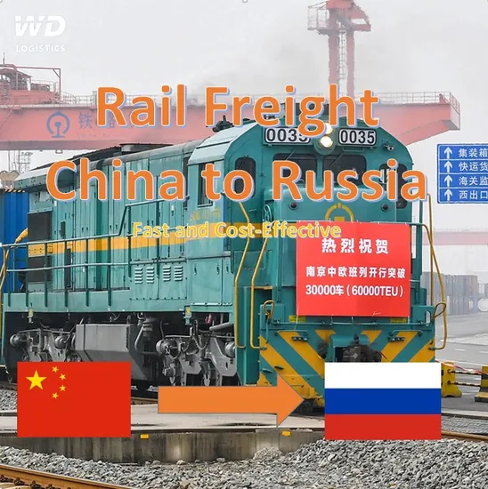 China Freight Forwarder Shipping Service Rail Freight Train Railway Shipping From China to Russia