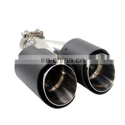 Original style 304 stainless steel 63mm dual carbon fiber exhaust