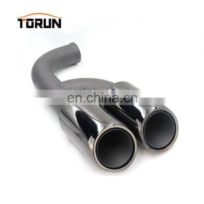 New style Universal racing stainless exhaust tips for porsche 10-14 Cayenne 958 V6 Round Mirror Polish Brush Chroming Black
