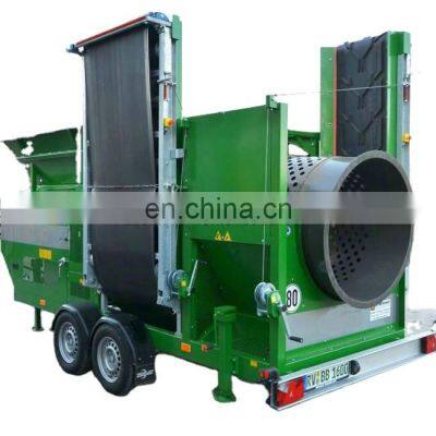 Mobile compost drum screen price with stacking belt conveyor