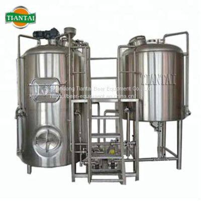 TIANTAI commerical 500L 2 vessel steam heating micro brewery equipment for sale