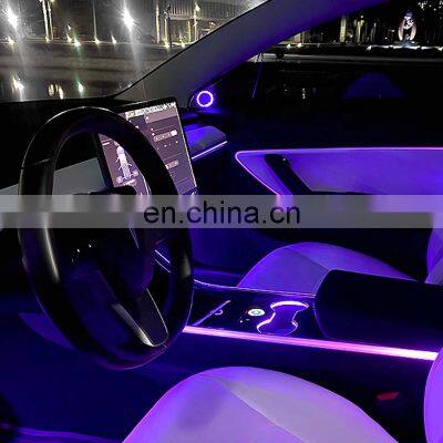 Car interior atmosphere light auto inside ambient led light vehicle decorative lamp for Tesla model 3/model Y