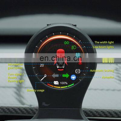 Hansshow Model 3 Y Rotatable wireless charging bracket speed instrument Display for Tesla model 3 Y Digital Smart Gauge