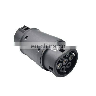 Car Charging Connector Ev Cable Adapter 32A Sae j1772 Type 1 To Type 2 Ev Charger Adapter For Electric Vehicles