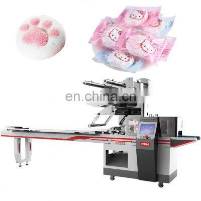 Flow Pack Cotton Candy Small Cookies Pillow Wrapping Candy Floss Packaging Machinery Marshmallow Horizontal Packing Machine