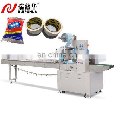 CE Approved adhesive tape/stationery/office supplies horizontal pillow flowpack wrapping plastic bag packaging machine