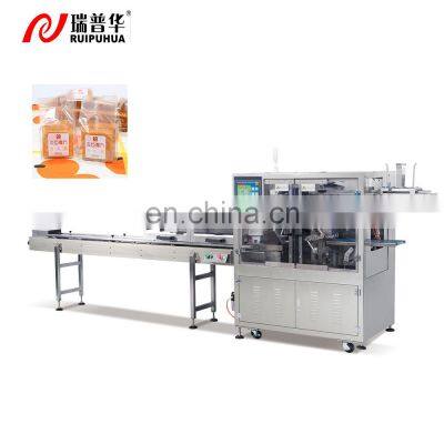 Bakery food bread cake biscuit automatic feeding and sealing machine, premade bag packaging machine
