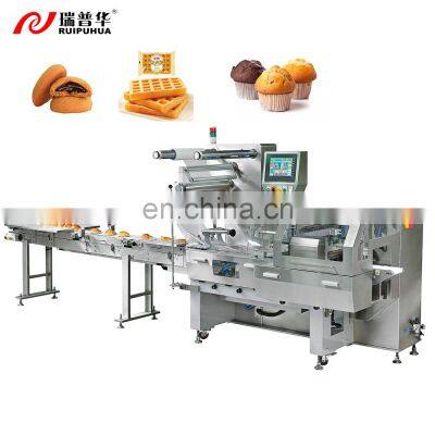 Automatic Cake/Bread/Bun Horizontal Pillow Type Flow Pack Machine Food packaging Line