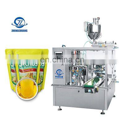 Spout Doypack Small Liquid Juice Weighing Sealing Packaging Filling Cooking Palm Oil Automatic Premade Pouch Packing Machine