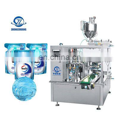 Washing Soap Laundry Detergent Liquid Soy Sauce Packaging Machinery Premade Bag Packing Machine