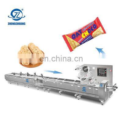 High Speed Automatic Feeding Granola Energy Bar Sachet Packaging Machines Pillow Flow Pack Line Chocolate Candy Wrapping Machine