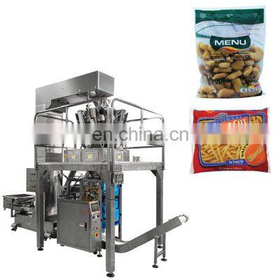 Full automatic food weight packing machine for chicken nugget gusset bag packing machine wet noodle french fries packing machine