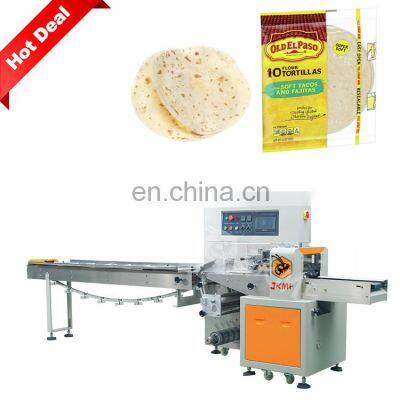 Hot Sale Burrito Tortilla Pillow Packing Machine Pizza Dough Wrapping Machine