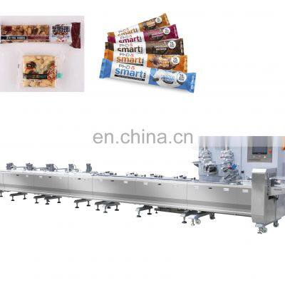 Protein Bar Snicker Bar Packing Machine Chocolate Enrobing Coating Bar Packaging Machine