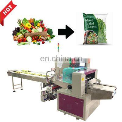 Horizontal manual dry fresh frozen automatic fruit roll vegetable tray pillow packing machine