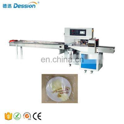 disposable birthday cake dish plastic knife and fork wrapping machine