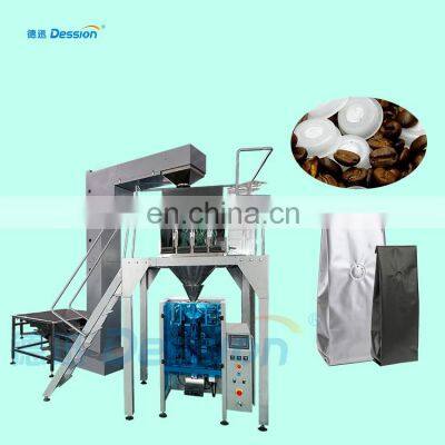 Automatic 4 Head Weigher Weighting 100-1kg Coffee Beans Packing Machine With Valve Applicator