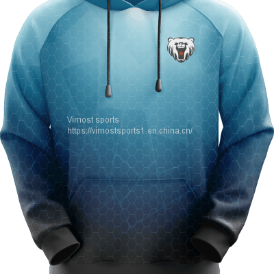 Blue Customized Sublimation Hoodie with Pocket