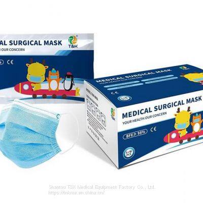 3 Ply Type IIR Medical Surgical Mask for Kids CE marked and meets the requirements of EN14683:2019 Type IIR