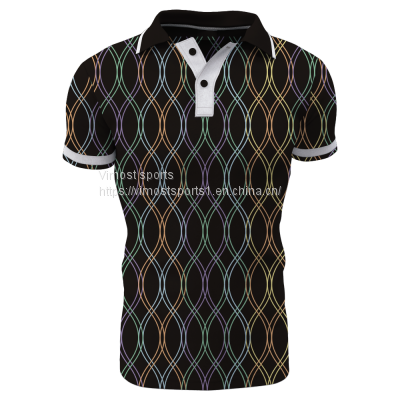 New Style Polo Shirt of Wavy Line Pattern
