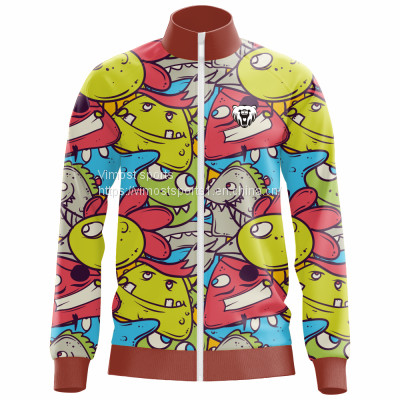 Custom Sublimation Jacket with White Zipper Design for Young man