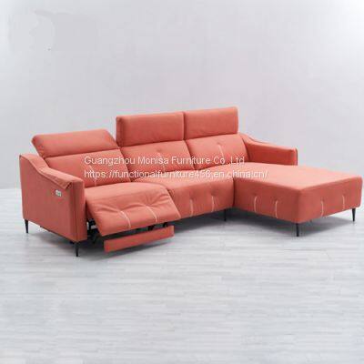Italian Minimalist Living Room Combination Fabric Sofa Three-Seat High-Quality L-Shaped Cotton And Linen Chaise Longue Sofa