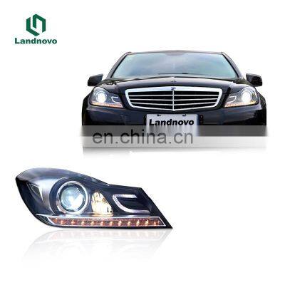 landnovo Upgrade car LED headlight For 10-14 Mercedes w204 c260 c200 c300 headlamp