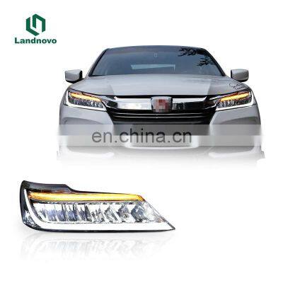 Landnovo manufacturer car body part led light for honda accord 9th generation 16-18 front light headlight headlamp LED