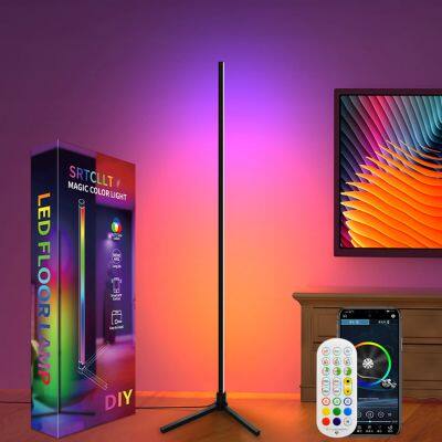 Modern Nordic Standing Decorative Living Room RGB LED stand Tripod Corner Floor Lamp with APP Remote Control