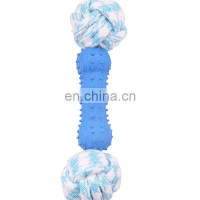 Factory store TPR new bite-resistant two types of rope barbells knot interactive toys pet molar toys wholesale