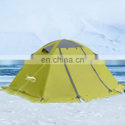 Winter Backpacking Tent 2 Person Aluminum Pole Lightweight Camping Tent Double Layer Portable Handbag for Hiking Travelling