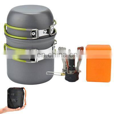 Customizable outdoor organization camping tableware 1-2 people camping cooker 4 in 1 cooker