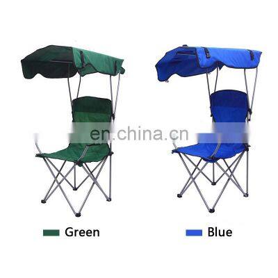 Outdoor camping beach chair with canopy folding sun shade beach armchairs