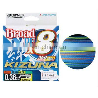 OWNER KIZUNA Power Fishing Line Strong strength Multifilament line PE 8 strand braided fishing line for fishing