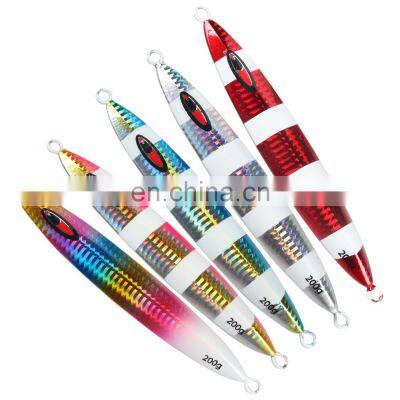 JOHNCOO Luminous Bubble 200g 250g Slow Fall Jigs Metal Sinking Jig Vertical Saltwater Metal Fishing Lures