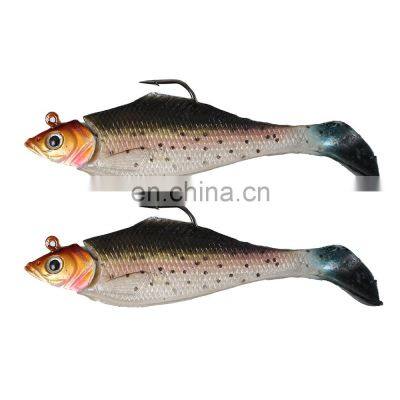 JOHNCOO Fishing Lure Soft Bait 10cm 27.5g Artificial Lifelike Soft Lead Lure Shad Fish Crank Bait Lure Jig Head Bait