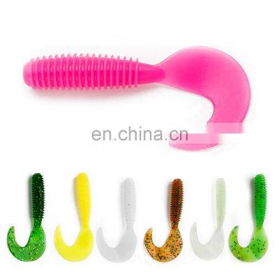 JOHNCOO Bait Small Soft Worm Fishing Lure Silicon Twister Tail Lure Soft Bait Lure