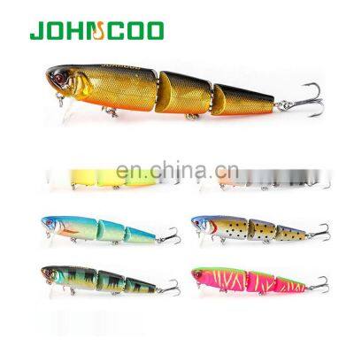 JOHNCOO Topwather Wobbler Bait and Swimming Bait Fishing Lure 98mm/11.5g 3 Segment Minnow Lure for Bass Pike