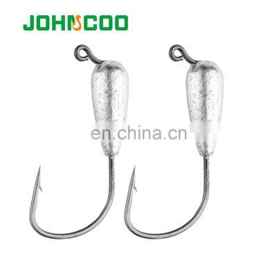 JOHNCOO 3g 4.5g 7g 9g Water Drop Shape Saltwater Freshwater Ice Fishing Jig Head Hook