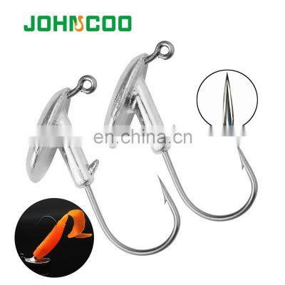 JOHNCOO 3g 4.5g 6g 9g Carbon Steel Tumbler Lead Jig Heads Round jigs Lead Baits De Pesca Fishing Hook