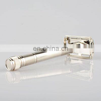 China travel portability butterfly head double edge blades no electric mens shaving metal safety razor
