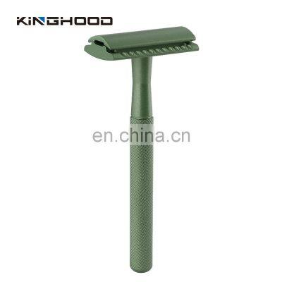 Mens Straight Blades Safety Razor Gold Stainless Steel Double Edge Shaving Razor