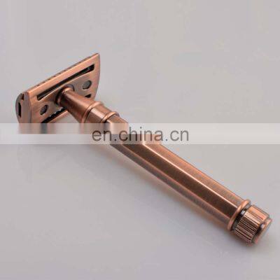 personal care elegant dark red reusable double edge razor metal safety razor