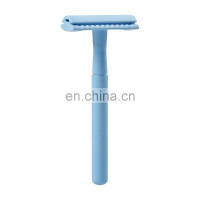 Ready to ship simple womens metal stainless steel straight shaving safety razor for face