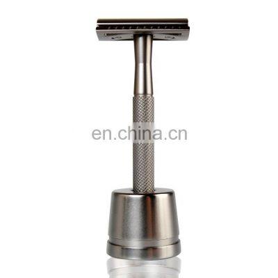 Personal Care Mens Reusable Double Edge Razor And Stand Safety Razor Set Shaving Kit