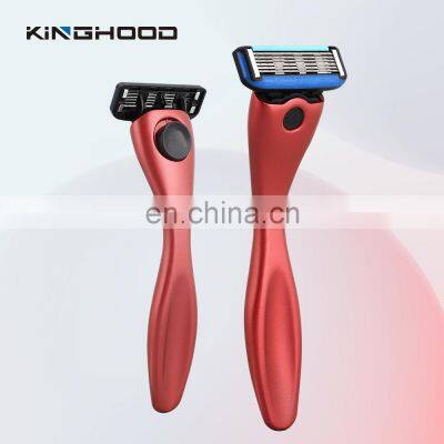 High Quality Gun Metal Black Sustainable Safety Six Blade DE Shaving Razor For Men
