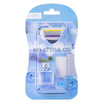 Germany Blades 4 Cartridges For Women Razor 4 Blades Private Label Available Compatible Name Brand Razor No Disposable GF-0021